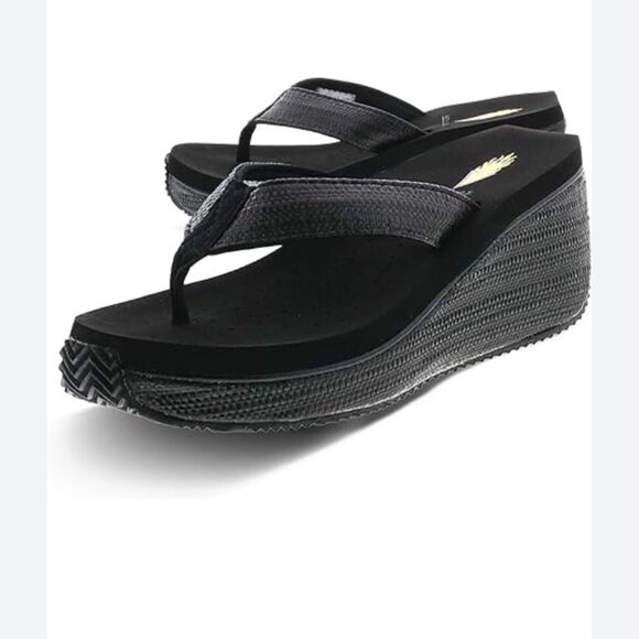 Volatile Women's Black Wedge Sandals Size 9 - Picture 2 of 14